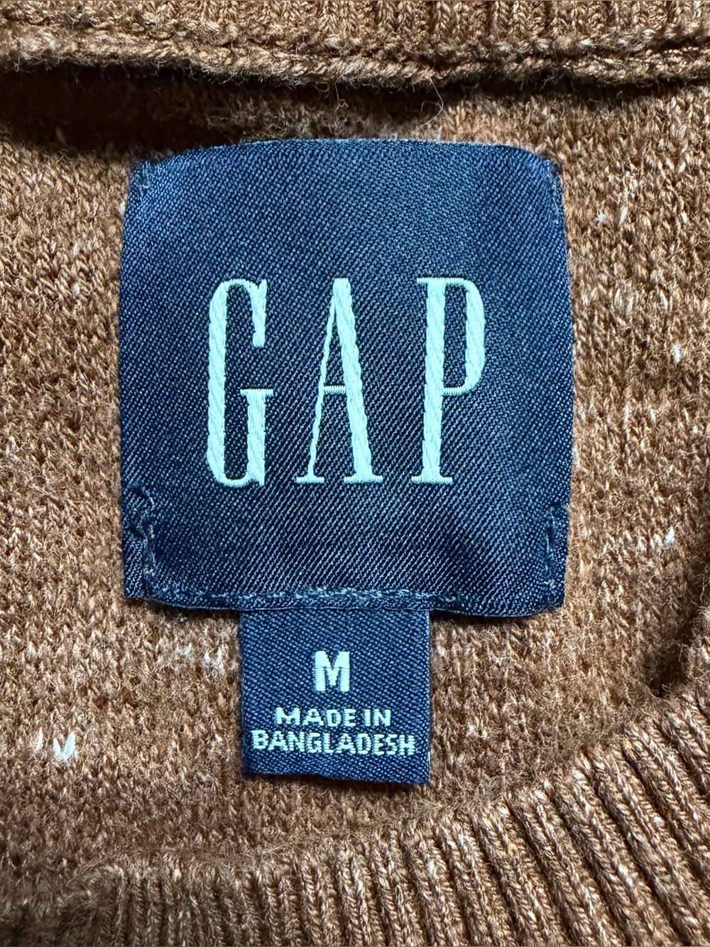 Gap Men’s 100% Cotton Crewneck Sweater Rust Brown M Medium Pullover Long Sleeve - Picture 4 of 10